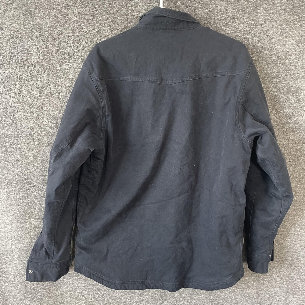 Wrangler Jacket Mens Large Blue Canvas Fleece Lined Riggs Workwear Tough Layers - Picture 9 of 10